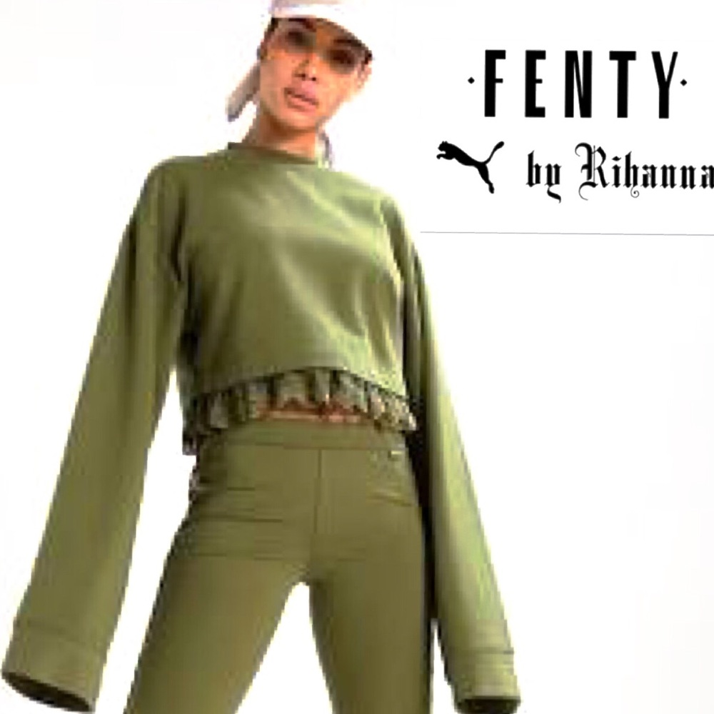 PUMA FENTY RIHANNA Crop Long Sleeve Sweatshirt Top